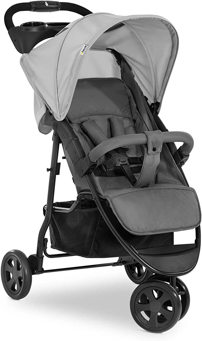 Hauck Three Wheeler Pushchair Citi Neo 3 / Up to 25 Kg / Compact One-Handed Folding / Ultra Light / Cup Holder / Fully Reclining for Babies and toddlers From Birth / XL Shopping Basket / Grey