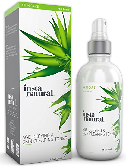 InstaNatural Vitamin C Skin Clearing Face Toner – Natural and Organic Anti Aging Formula with Salicylic Acid & Hyaluronic Acid - Helps Wrinkle, Dark Spot, & Fine Lines - Safe for Sensitive Skin 4oz