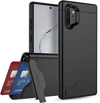 Teelevo Wallet Case for Galaxy Note 10 Plus, Dual-Layer Case with Hidden Card Storage for Galaxy Note 10 Plus/Note 10 Plus 5G, Matte Black