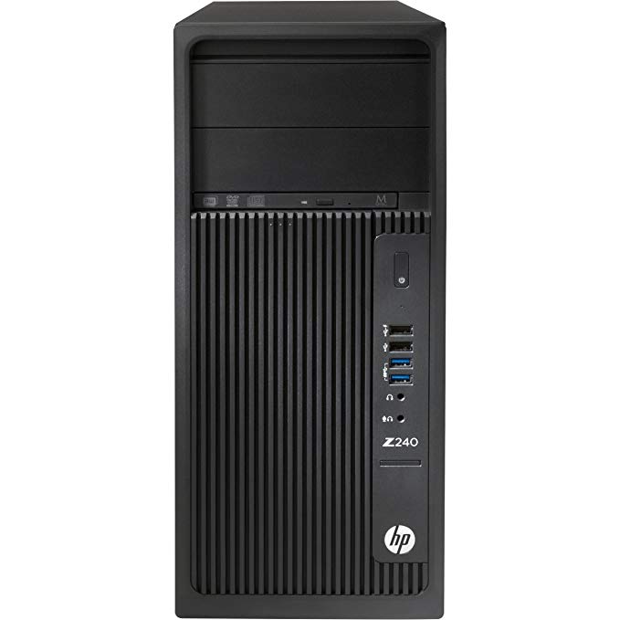 HP L9K21UT#ABA Workstation Z240 Mini Desktop, 16 GB RAM, 256 GB SSD, 2 TB HDD, NVIDIA Quadro K2200, Black