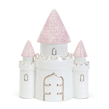 Child to Cherish Ceramic Dream Big Princess Castle Piggy Bank for Girls, Pink