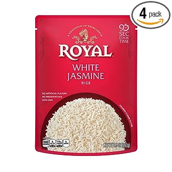 Royal Ready To Heat Rice, White Jasmine (Pack of 4)