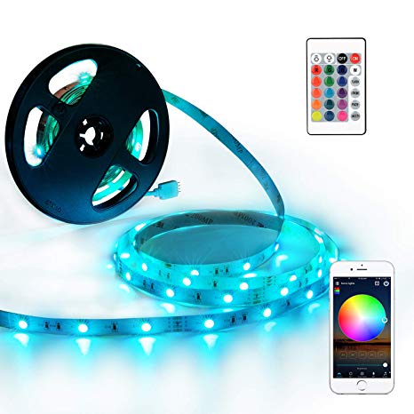 YIHONG LED Strip Lights Compatible with Alexa Google Home 33ft 300LEDs RGB WiFi LED Light Strip Non Waterproof LED Tape Ribbon