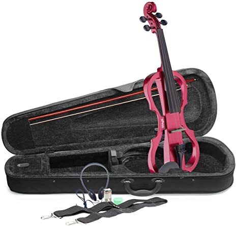 Stagg EVN X-4/4 MRD Full Size Electric Violin Outfit - Red