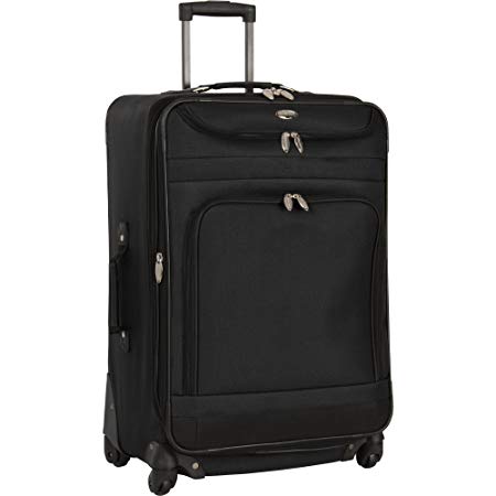 Travel Gear 29" Expandable Spinner Suitcase, Black/Black