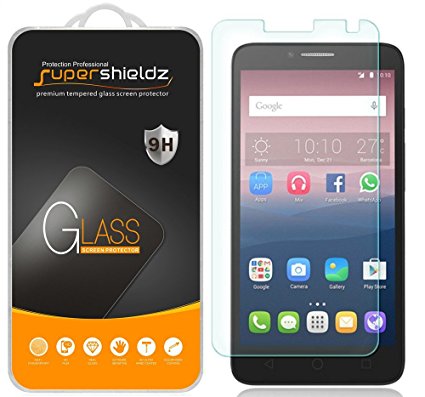 [2-Pack] Alcatel OneTouch Flint Tempered Glass Screen Protector, Supershieldz Anti-Scratch, Anti-Fingerprint, Bubble Free, Lifetime Replacement Warranty