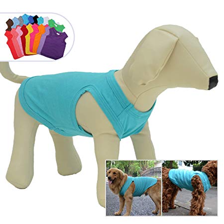 Lovelonglong 2019 Pet Clothing Costumes, Puppy Dog Clothes Blank T-Shirt Tee Shirts for Large Medium Small Dogs, 100% Cotton Classic Pet Clothing Puppies Doggy Vest 18 Colors