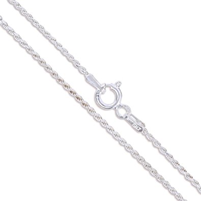 Sterling Silver Diamond-Cut Rope Chain 1.1mm 1.4mm 1.5mm 1.7mm 2.2mm Solid 925 Italy New Necklace