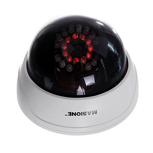 Masione Fake Camera with Waterproof Blight Light Dummy Surveillance Dummy CCTV Security Camera