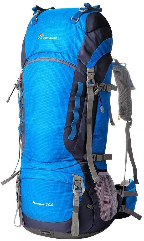 MOUNTAINTOP 55L/80L Hiking Backpack Trekking Rucksack Camping Travel Outdoor Sport Climbing Mountaineering Bag with Rain Cover
