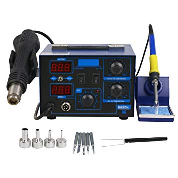 2in1 862d  SMD Hot Air Rework Station Soldering Iron Station LED Display W/4 Nozzle 110V New Version