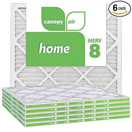 Canopy Air 20x20x1 MERV 8 19 1/2" x 19 1/2" x 3/4", 6-Pack Dust Protection Air Filter for a Healthy Home, Made in The USA