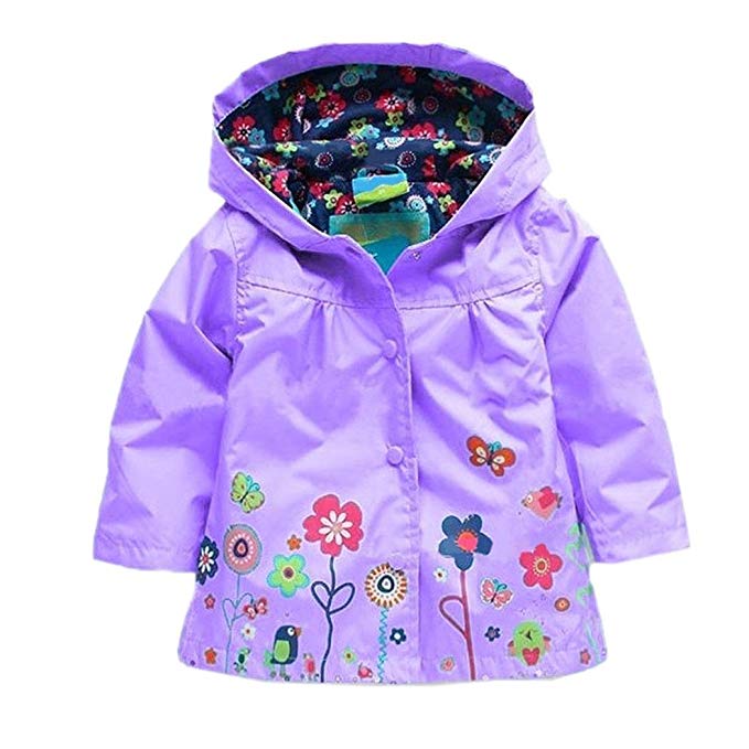 Kids Baby Girl Waterproof Windproof Hooded Coat Jacket Outwear Raincoat Hoodies