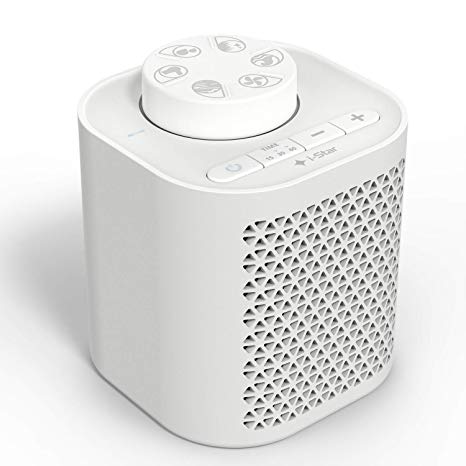 White Noise Machine, Portable Sleep Sound Machine with 6 Natural Sounds for Baby Soothing, Adult Therapy, Tinnitus Relief and Relaxation with Timer - Battery or Mains Powered