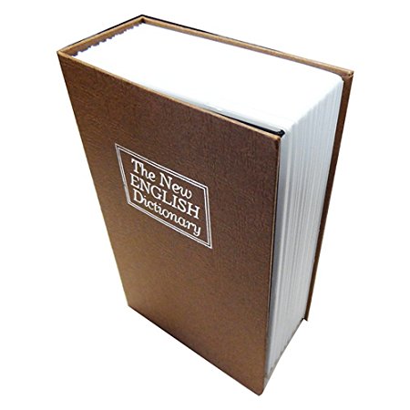 BlueDot Trading Dictionary Secret Book Hidden Safe with Key Lock, Medium, Brown