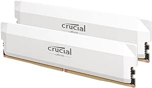 Crucial Pro DDR5 RAM 32GB Kit (2x16GB) CL36 6000MHz, Overclocking Desktop Gaming Memory, Intel XMP 3.0 & AMD Expo Compatible – White CP2K16G60C36U5W