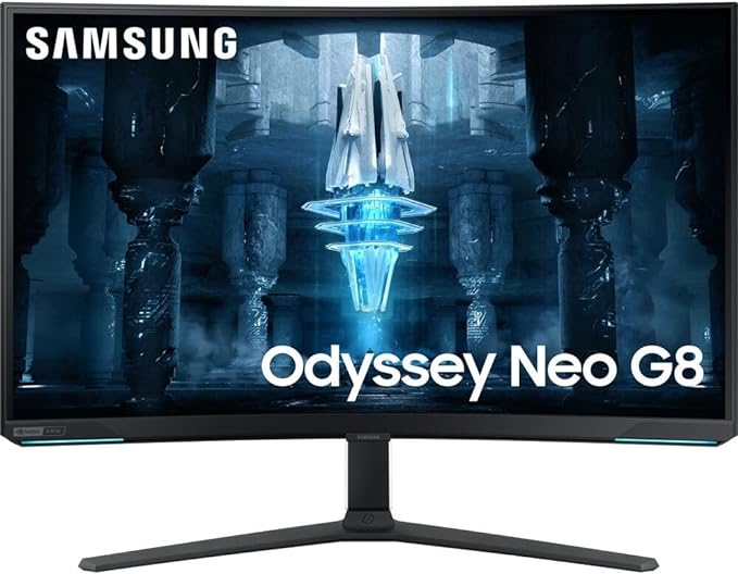 SAMSUNG Odyssey Neo G8 32" 4K (3840x2160) 240Hz 1ms Curved IPS FreeSync Monitor, White (Renewed)