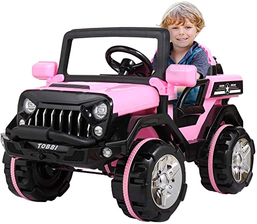 JAXPETY 12V Kids Ride on SUV Car w/ 2.4G Remote Control and Complete Equipment, 3 Speeds, Safe,Indoor Outdoor,Pink