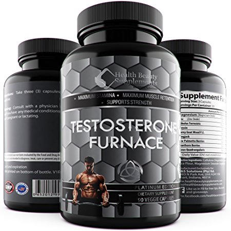 * MUSCLE PHASE TESTOSTERONE FURNACE * Hormone Boost - Rock Hard Lean Muscle Mass Growth – Estrogen Blocker – Sexual Libido Performance Enhancer Pills – Ultra Advanced Testo Booster