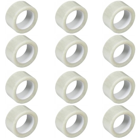 12 Rolls of Packing Tape for Boxes Value Bundle