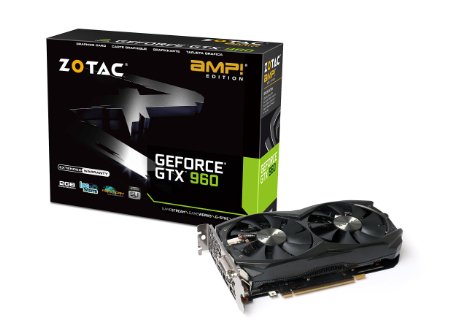 ZOTAC GeForce GTX 960 AMP Edition 2GB GDDR5 PCI Express 30 HDMI DVI DisplayPort Graphics Card ZT-90303-10M