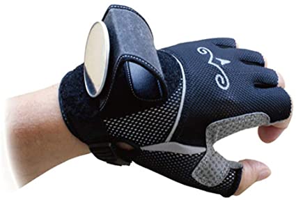 Inf-way Rearview Mirror Cycling Gloves, Biking Riding Bicycle Wrist Safety Half Finger Gloves with Reflective Back Mirror