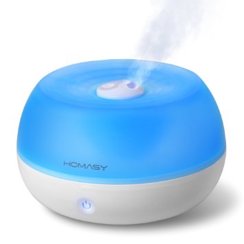 Homasy 800ml Essential Oil Diffuser Ultrasonic Cool Mist Humidifier, 10  hours Mist Time, One Touch Button Control for Office Home Bedroom Yoga Spa