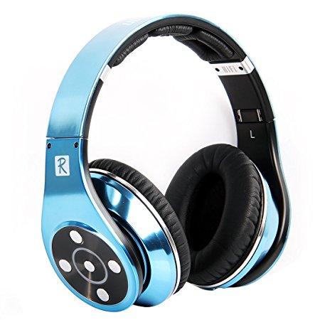 Bluedio R  Legend Version (Revolution) Bluetooth Headphones HiFi Rank Wireless Headsets Patented 8 Drivers /Line-in Mode/Mp3 Player Over-Ear Headphones Blue