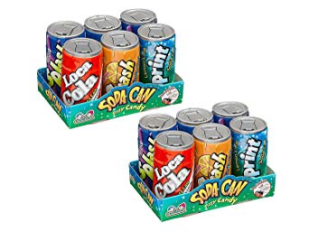 Soda Cans Fizzy Candy Six-Packs - 2 of the Six-Packs