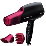 Panasonic Hair Dryer with Nanoe Technology and 3 attachments including Quick-Dry Nozzle for Smooth Shiny Hair and Professional Results  EH-NA65-K