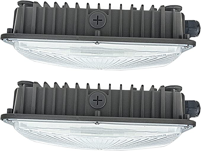 WYZM 45Watt LED Canopy Light Fixture,2 Pack,200W HPS/HID Replacement,9.5" x 9.5",120V for Playground, Gym, Warehouse, Garage,Backyard