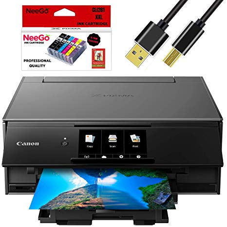 Canon Wireless Pixma TS9120 Inkjet All-in-one Printer with Scanner, Copier, Mobile Printing, Airprint and Google Cloud   Bonus Set of Ink and Printer Cable