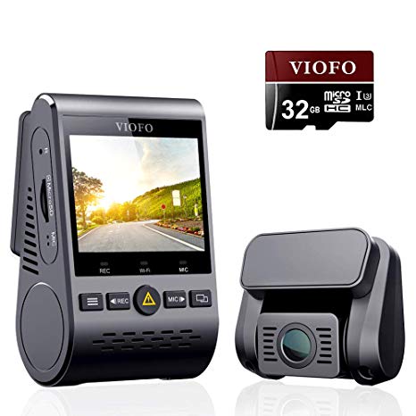 VIOFO A129 Duo Dash Cam Dual Camera Front and Rear Full HD 1080P Wi-Fi, Sony STARVIS Sensor Super Night Vision, 24H Parking Monitor, G-Sensor, Loop Recording, Mobile APP, GPS and 32GB SD Card Included