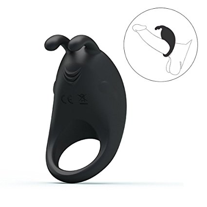 Xise Full Silicone Vibrating Cock Ring - Waterproof USB Rechargeable Penis Ring Vibrator - Sex Toy for Male or Couples - Color Black