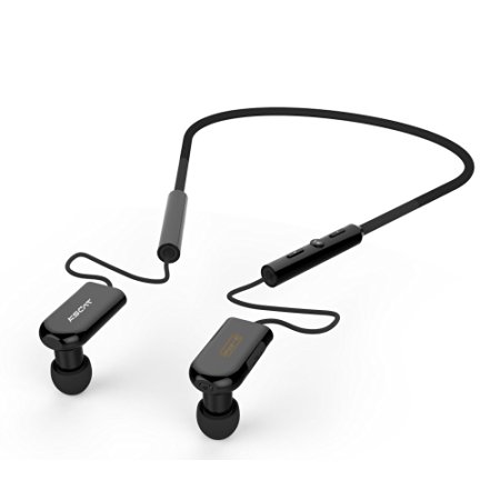 KSCAT Bluetooth V4.1 Headphones Sport Stereo Earphones In-Ear Noise Cancelling Sweatproof Headset for Running with Mic Black