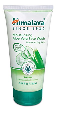 Himalaya Moisturizing Aloe Vera Face Wash & Cleanser, Soap-Free for Normal to Dry Skin 5.07oz/150ml