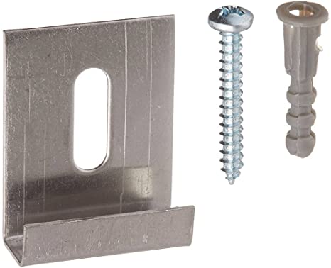 Prime-Line Products U 9254 J Mirror Hanger Clip with Screw, Stainless Steel, Pack of 6