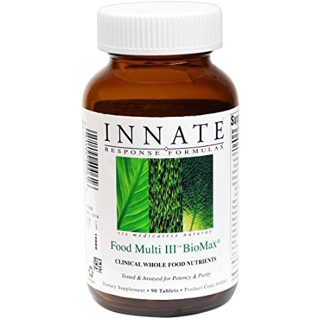 INNATE Response Formulas - Food Multi III BioMax, Herb Free Foundational Multivitamin, 90 Tablets