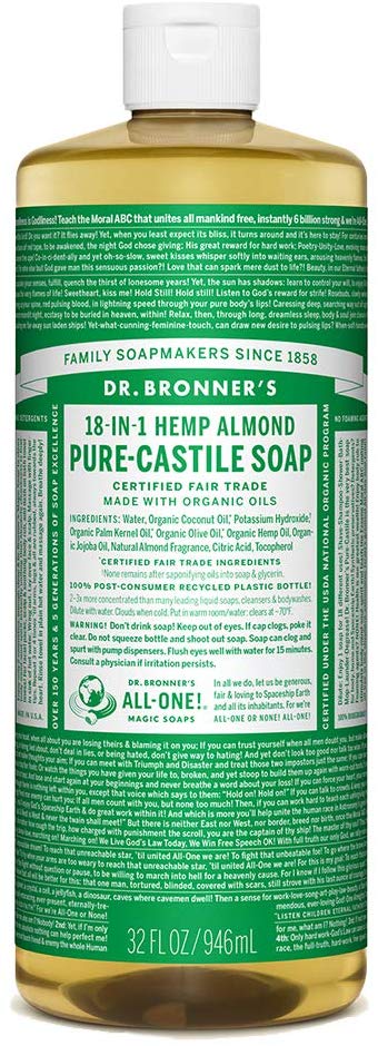 DR BRONNERS Organic Almond Pure-Castile Liquid Soap 946ml (PACK OF 1)