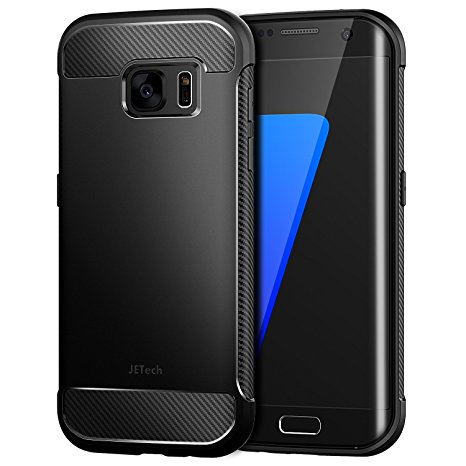 S7 Edge Case, JETech Super Protective Galaxy S7 Edge Case with Shock-Absorption and Carbon Fiber Design for Samsung Galaxy S7 Edge (Black) - 3443