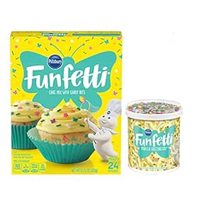 Pillsbury Easter Funfetti Cake Mix Kit! Spring Cake Mix With Candy Bits and Vanilla Frosting! Enjoy The Festive Colors And Delicious Flavor Of Spring Cake! Perfect For Easter Treat!