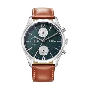 Titan Wrist Wit Quartz Analog with Day and Date Grey Dial Leather Strap Watch for Men_1805SL11