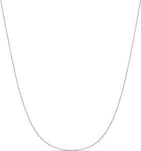 Amazon Essentials Sterling Silver Thin 0.8mm Box Chain Necklace | Available in Yellow Gold or Silver | 16", 18", 20", 24", or 30" (previously Amazon Collection)