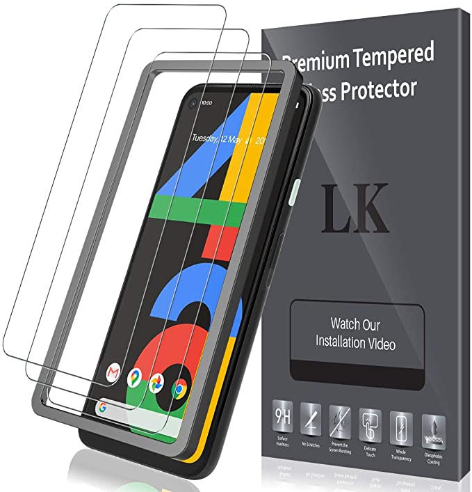 LK [3 Pack] Google Pixel 4a Screen Protector, [Tempered Glass][Case Friendly] Double Defence [Full Coverage] with Lifetime Replacement Warranty