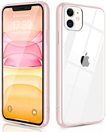OULUOQI Compatible with iPhone 11 Case 2019, Shockproof Clear Case with Hard PC Shield Soft TPU Bumper Cover Case for iPhone 11 6.1 inch