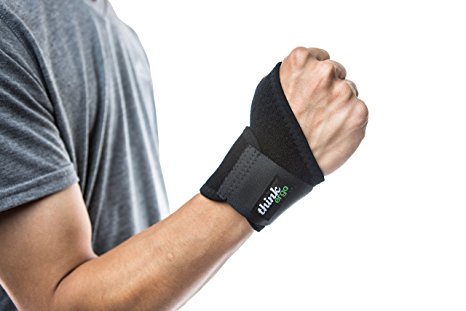 Think Ergo Wrist Support with Thumb Hole - For Carpal Tunnel, Weight Lifting, Yoga, Tennis, Arthritis, and Wrist Pain. Adjustable and Made with Neoprene. For Right or Left Hand. For Men and Women