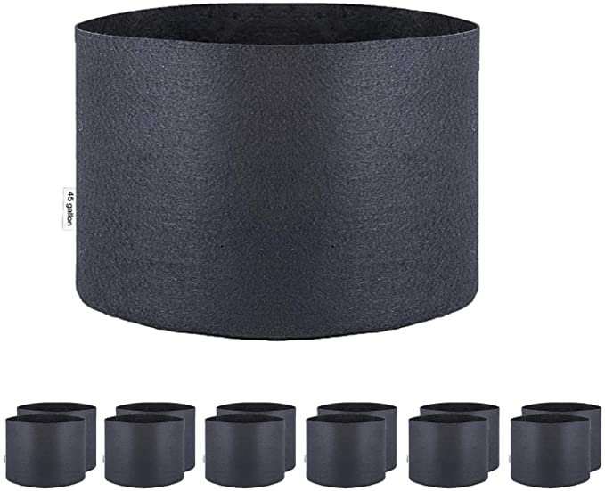 Oppolite 45 Gallon 12-Pack Round Fabric Fabric Aeration Pots Container for Nursery Garden and Planting Grow