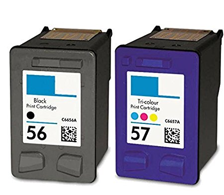 HouseOfToners Remanufactured Ink Cartridge Replacement for HP 56 & 57 (1 Black & 1 Color, 2-Pack)