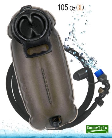 SunnyTrip Horn Hydration Bladder105 Oz 3-Litre Bent Mousepiece For Easy Water Drinking New Design Durable Built Odorless Best for Hiking Cycling Training Hydro Backpack