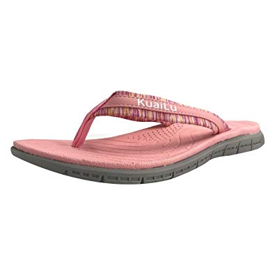 KUAILU Women's Non-Slip Casual Flip Flop Thong Sandals